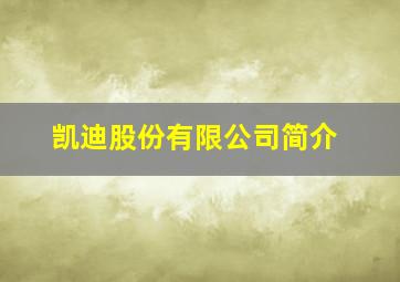 凯迪股份有限公司简介