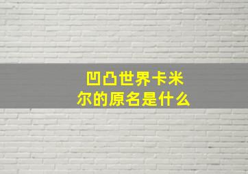 凹凸世界卡米尔的原名是什么