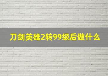 刀剑英雄2转99级后做什么