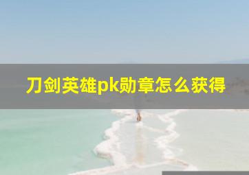 刀剑英雄pk勋章怎么获得