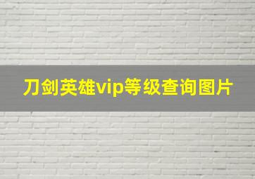 刀剑英雄vip等级查询图片