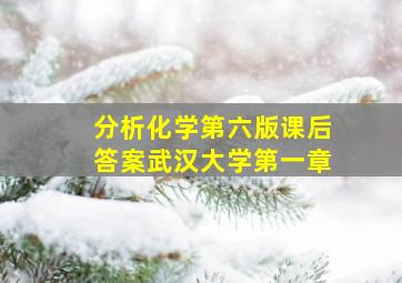 分析化学第六版课后答案武汉大学第一章