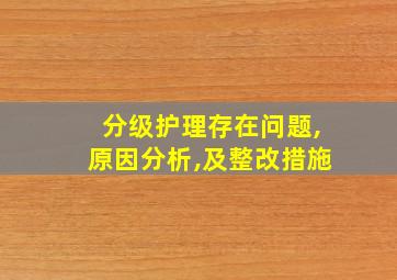 分级护理存在问题,原因分析,及整改措施