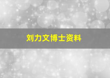 刘力文博士资料