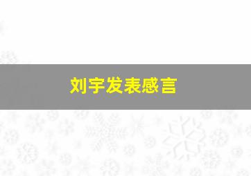 刘宇发表感言