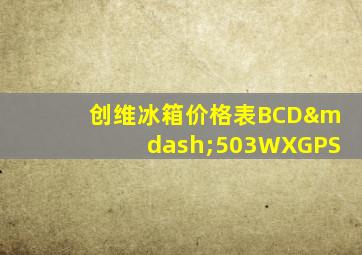 创维冰箱价格表BCD—503WXGPS