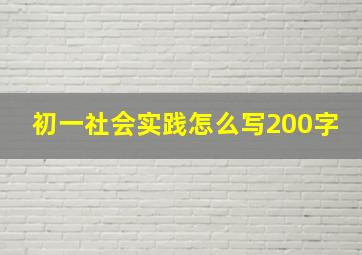 初一社会实践怎么写200字