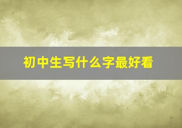 初中生写什么字最好看