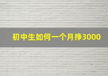 初中生如何一个月挣3000