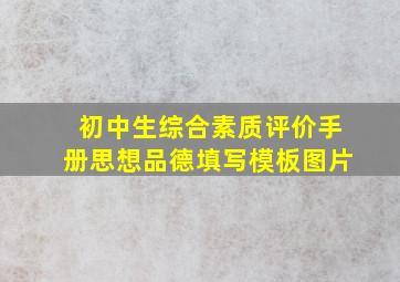 初中生综合素质评价手册思想品德填写模板图片