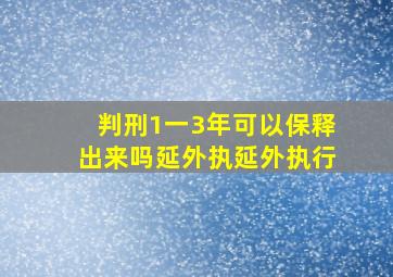 判刑1一3年可以保释出来吗延外执延外执行