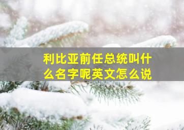 利比亚前任总统叫什么名字呢英文怎么说