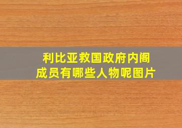 利比亚救国政府内阁成员有哪些人物呢图片