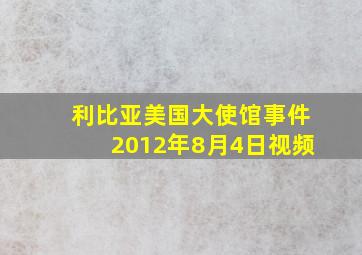 利比亚美国大使馆事件2012年8月4日视频