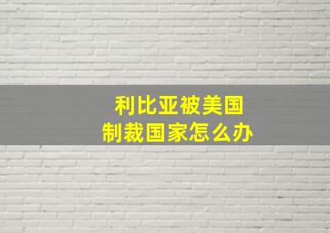 利比亚被美国制裁国家怎么办