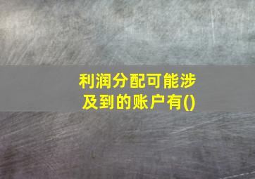 利润分配可能涉及到的账户有()