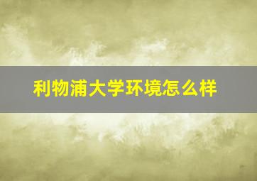 利物浦大学环境怎么样