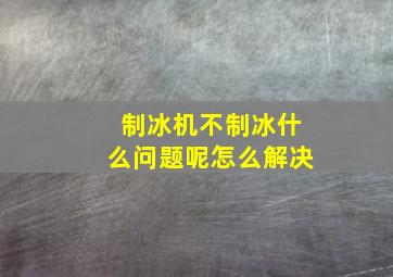 制冰机不制冰什么问题呢怎么解决