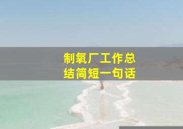 制氧厂工作总结简短一句话