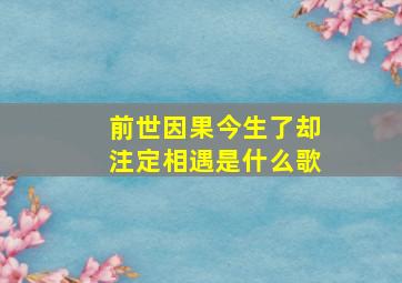 前世因果今生了却注定相遇是什么歌