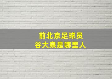 前北京足球员谷大泉是哪里人