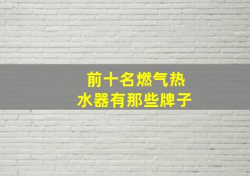 前十名燃气热水器有那些牌子