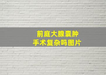 前庭大腺囊肿手术复杂吗图片