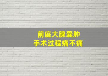 前庭大腺囊肿手术过程痛不痛