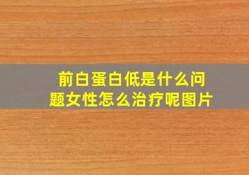 前白蛋白低是什么问题女性怎么治疗呢图片