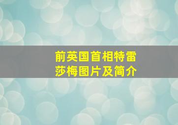 前英国首相特雷莎梅图片及简介