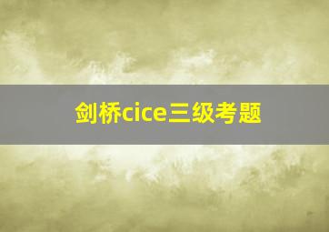 剑桥cice三级考题