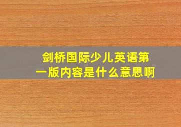 剑桥国际少儿英语第一版内容是什么意思啊