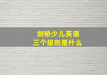 剑桥少儿英语三个级别是什么