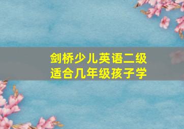 剑桥少儿英语二级适合几年级孩子学