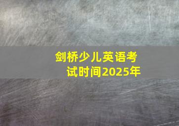 剑桥少儿英语考试时间2025年