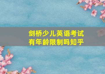 剑桥少儿英语考试有年龄限制吗知乎