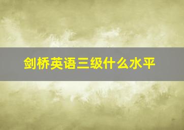 剑桥英语三级什么水平