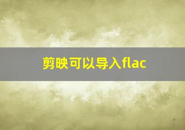 剪映可以导入flac