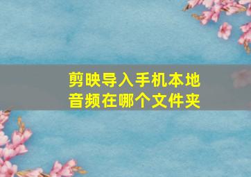 剪映导入手机本地音频在哪个文件夹