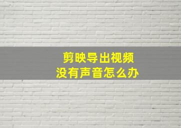 剪映导出视频没有声音怎么办