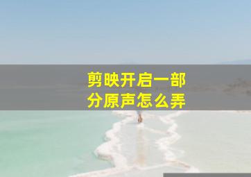 剪映开启一部分原声怎么弄