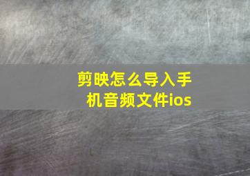 剪映怎么导入手机音频文件ios