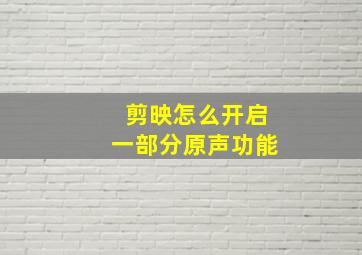 剪映怎么开启一部分原声功能