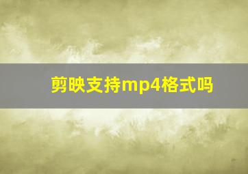 剪映支持mp4格式吗