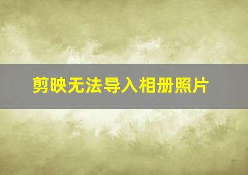 剪映无法导入相册照片