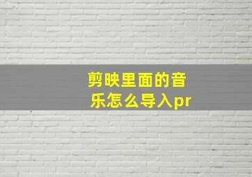 剪映里面的音乐怎么导入pr