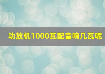 功放机1000瓦配音响几瓦呢