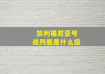 加利福尼亚号战列舰是什么级