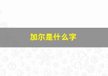 加尔是什么字