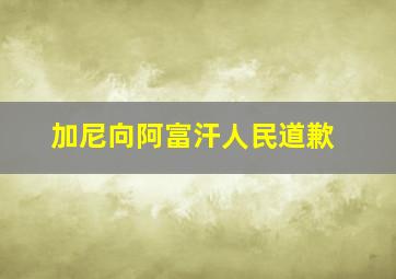 加尼向阿富汗人民道歉